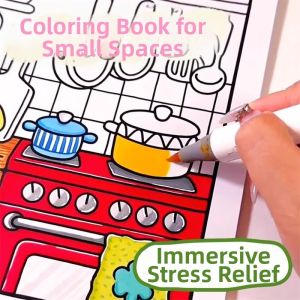 BANGQUNXIAOXIANG | Children Coloring Book with Markers DIY Food and Fruit