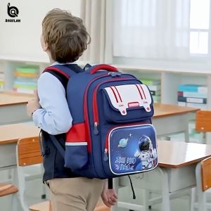 Baqolah Tas Ransel Anak Astronot Cathleen Printing C055BQ Warna Merah