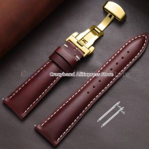 Dây Đeo Đồng Hồ Bằng Da Bê Phổ Thông 18/19/20/21/22mm Màu Sắc Thay Đổi Theo Độ Bóng Dầu Có Khóa Bướm Dành Cho Đồng Hồ Casio Hamilton DW Truyền Thống