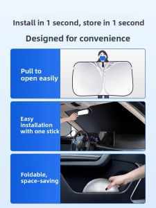 MONLEYTA | Car Sunshade Board Heat Insulation Windshield Glass Car Interior Light Blocking Curtain Small Car Cover Umbrella