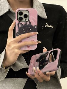 Creative Ins Style Silicone Phone Case Cat Design Protective Cover for Apple 15Promax Iphone 16Pro Hard Shell Anti-Fall