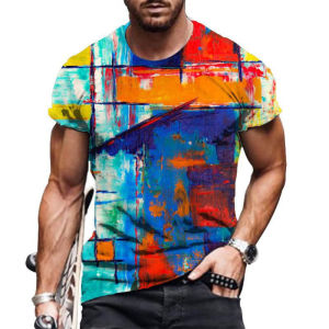 เสื้อยืดแขนสั้นพิมพ์ลาย 3D สำหรับผู้ชาย ทรงหลวม สไตล์ลำลอง แฟชั่นฤดูร้อน สำหรับผู้ชาย คอลเลกชันใหม่ 2023