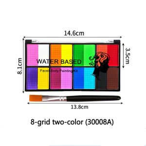 Palette Rainbow Stripe Paint Set with Brushes Water Based Dual-Tone Face and Body Paint Palette Christmas Halloween Cosplay