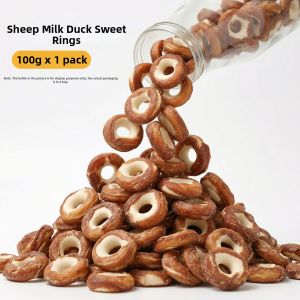 petlimit | Duck Jerky and Goat Milk Donuts for Puppies Training Treats Chewing Sticks