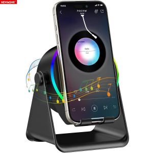 (Upgrade) NEWMSNR 4-in-1 Wireless Induction Audio Bluetooth Speaker with RGB Anti-Slip Base for 4-13" Phones Bluetooth 5.3 Instant Play Mobile Phone Bracket Protable Speakers Perfect Tech Gift For Samsung/Xiaomi/Oppo/Vivo etc