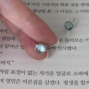 Blue Mermaid Tear Crystal Foam S925 Silver Earrings Womens Simple Elegance Sweet Small Audience High-End Feeling Ear Jewelry