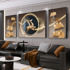 Modern Minimalist Large Sofa Background Wall Hanging Painting Three-Link Living Room Decorative Artwork Luxury Sensation Wall Art