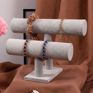 Flannel Double-Layer Bracelet Show Case Bracelet Shelf Watch Storage Rack Jewelry Shop Bracelet Stand Support Ornaments Jewelry Rack