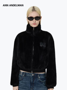 ANN ANDELMAN | Soft Comfortable Black Fleece Womens Short Coat Winter