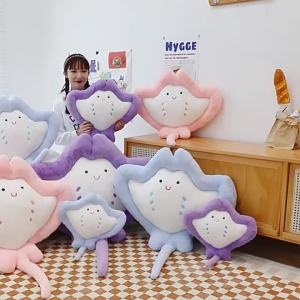 Cute Manta Ray Plush Toy Cartoon Doll 60cm-125cm Pillow Office Cushion Sofa Cushion Pillow Gift Birthday Gift Holiday Gift