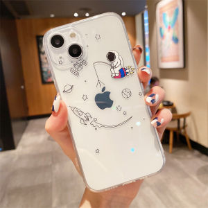 Creative Astronaut Planet Silicone Phone Case Full Cover Protection for iPhone 13 pro Max Apple 12 Soft Shell Womens Style