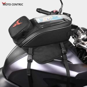 กระเป๋าแม่เหล็กติดถังน้ำมันมอเตอร์ไซค์กันน้ำ กระเป๋าใส่อุปกรณ์นำทางสำหรับมอเตอร์ไซค์อเนกประสงค์ กระเป๋าเป้สะพายหลังสำหรับมอเตอร์ไซค์แบบพกพา