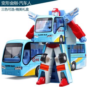 Robot Transformer Bus Car Alloy Metal Transformer Bus Childrens Toy Car Model Simulation