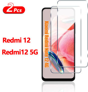 2PCS Tempered Glass for Xiaomi Redmi 12 / Redmi12 5G Screen Protector 9H HD Full Clear Protective Glass