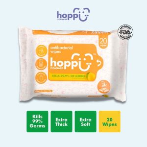 Hoppi Premium Antibacterial Baby Wipes/Baby Wipes/Wet Wipes/Wet Tissue - 80 Wipes 20 Wipes Mini Glacier 9 Sensitive Skin
