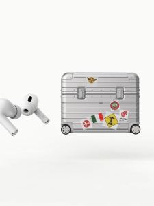 Miak New 4th Gen Luggage Case Earphone Cover Airpods Protective Shell Pro2 Sticker DIY Electroplated Aluminum Silver Red Black Soft Hard Fall Proof Wheels Niche Elegant High End Silicone Easy Access