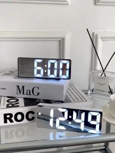 Japanese Simple Black & White Mirror LED Digital Clock: Features & Benefits