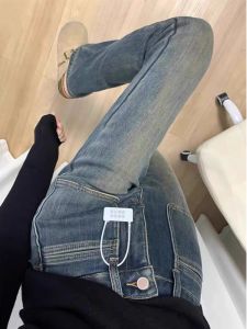 สูง เอว บาน กางเกงยีนส์ ผู้หญิง ฤดูหนาว พลัสไซส์ ผ้าขนแกะ เรียงราย กางเกงขาบาน พรางหุ่น เอฟเฟกต์หนา ผ้าฝ้าย ผ้ายีนส์ยืด