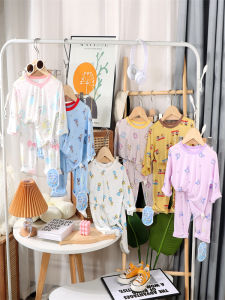 Modal Sleepwear Nine-Point Sleeve Home Clothes Set for Boys And Girls Summer Lightweight Breathable Moisture-Wicking Antibacterial