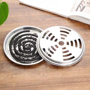 Hộp đựng nhang muỗi bằng thép không gỉ khay đựng nhang muỗi có nắp đậy an toàn