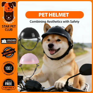 Adjustable Dog Cat Helmets with Ear Holes Hard Pet Motorcycle Helmet Dog Helmet Hat Pet Accessories