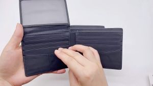 New RFID Blocking Men Genuine Leather Wallet Mens Money Cash Clip Coin Purses Bank Card Holder Slim Billfold Wallet