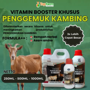 Vitamin Penggemuk Kambing / Booster Penggemuk Kambing / Vitamin Booster Penggemuk kambing / Vitamin Kambing Cepat Besar / Multivitamin Ternak Penggemuk Kambing / Vitamin Herbal Penggemuk kambing / Asam Amino Untuk Penggemuk Kambing