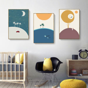 Nordic Minimalist Creative Cartoon Animal Abstract Geometric Blocks Fresh Decorative Painting