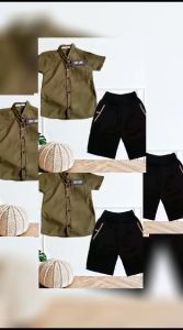 SETELAN ANAK LAKI-LAKI KEMEJA PENDEK POLOS 1-10 THN