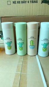 Bình uống nước xương rồng lõi thủy tinh 400ml