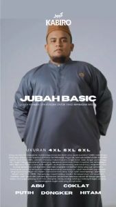 JUBAH BASIC KABIRO Big Size Maxi 4XL 5XL 6XL Jumbo Besar Pria by ROSAL