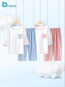 batubatu | Cool Feeling Kids Modal Sleepwear Medium & Three-Quarter Sleeves