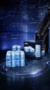 Braun | Bộ 4 Món Máy Cạo Râu Braun Dung Dịch Làm Sạch Kháng Khuẩn Chất Bôi Trơn Hương Chanh Giúp Giảm Mài Mòn Lưỡi Dao Cho Máy Cạo Râu Dòng 3/5/7/9/CT