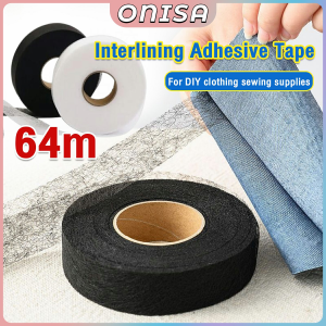 Onisa 64m/Roll Double Sided Interlining Adhesive Fabric Black White Clothes Apparel Tape