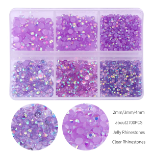 3000pcs Flatback Rhinestones for CraftsPurple AB Crystals RhinestoneResin Flatback Rhinestones Glitter Gems Nail Rhinestone