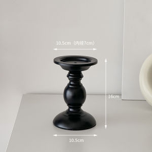 American Style Retro Black Iron Candlestick Dining Table Atmosphere Decoration Ornaments Aromatherapy Candle Stick Roman Column Candlestick
