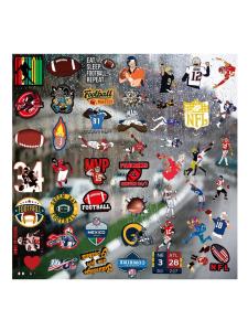 Sports Rugby UV Transfer Stickers Cartoon Helmet Car Decoration Sticker Outdoor Sun Protection Crystal Label