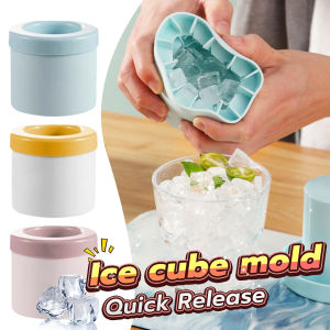 Digeo Silicone Ice Cube Mold Creative Round Ice Bucket Ice Maker Holds Up to 60 Ice Cubes