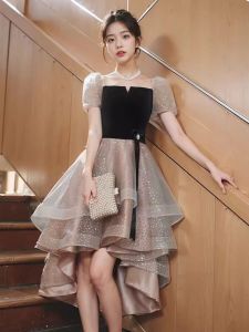Elegant Short Wedding Dress 2025 New Style Sweet One Shoulder Sleeveless mid Length A-Line Skirt for Bridal Banquet Party