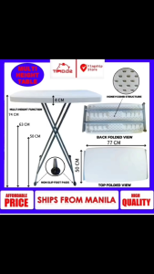 Folding Laptop Table Multi-Height Adjustable - Portable Study Desk for Bed Sofa Breakfast TV Dinner Tray Table Foldable Lap Desk 77x50cm Height 50/63/74cm