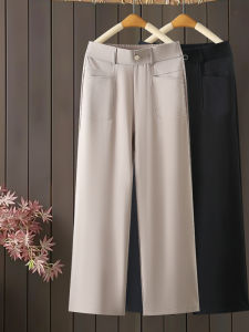 Casual Wide Leg Pants Womens Loose Drapey Simple Style Spring New Arrival Korean Version High Waist Straight Leg Trousers