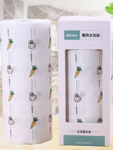 Washable Kitchen Towels Oil Absorbing Dishwashing Cloth Cute Print Reusable Scrubbing Mitts Household Cleaning Tools