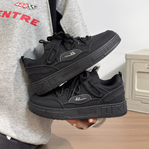 Mens Retro Thick Bottom Casual Shoes Deep Grey Board Shoes Korean Style Spring Autumn Seasonal Wear Comfortable Sports Sneakers