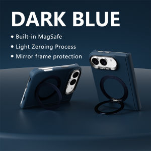 360 Rotating for Magsafe Magnetic Bracket Silicone Phone Case for IPhone Duo Fold Shockproof Hinge Protection Hard Back Cover