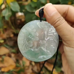 Elemental Balance Natural Jadeite Pendant - Wood-Dominant Energy (Sku: pendant428)