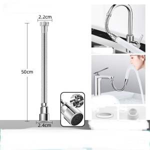 Đầu Vòi Nước Nối Dài 20/28/48cm/360 Độ Có Thể Điều Chỉnh ống nối dài vòi nước phi 21mm linh hoạt có thể quay 360°