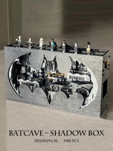 Jigsaw Puzzle Batman 1992 Batwing Cave Shadow Box Batmobile Boy Assembling Toys Chinese Building Blocks 76252