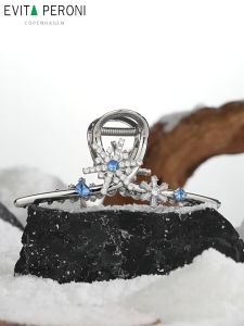 EVITA PERONI | Snow White Crystal Extra Large Shark Clip | Female Hair Clip | High Quality Hair Clip