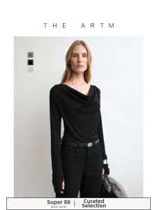 Slow Luxury Cashmere Dropped Neck Saddle Shoulder Relaxed Elegant Knit Top