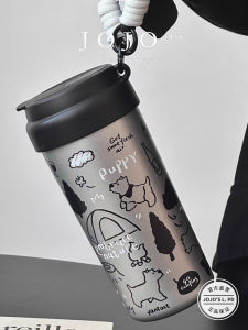 Jojos L. PD Ceramic Inner Lid Water Bottle High Aesthetic Value Portable Insulated Cup for Women Outdoor Use Stainless Steel